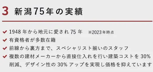 新潟75年の実績